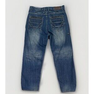 Vintage Y2k Knockout Baggy Jeans‎ Mens 36x32 Fade Skater Zippers Embroidered
